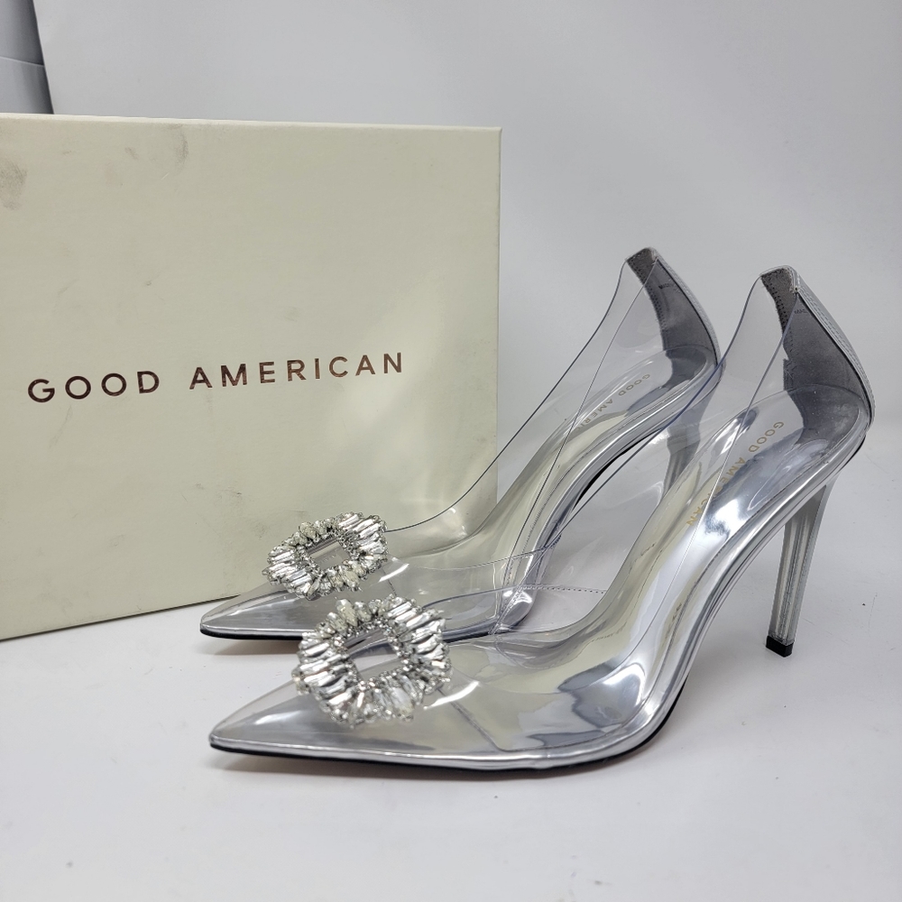Good American Womens 12 Cinder F*cking Rella Glass Rhinestones Heels Cinderella